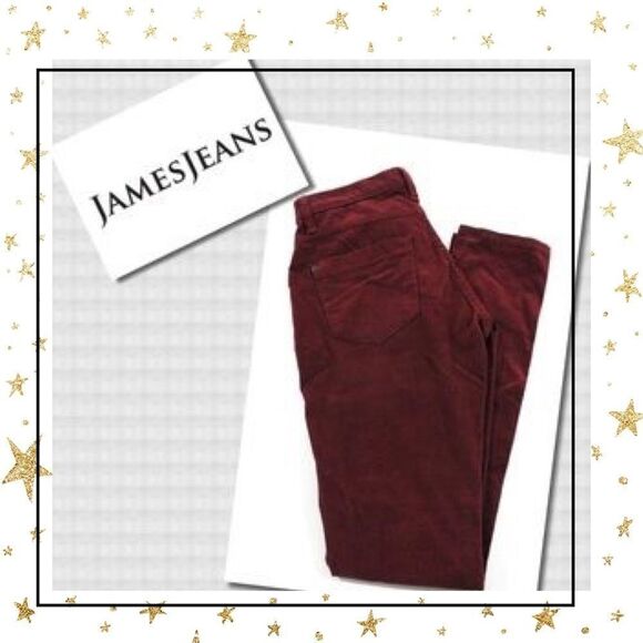 James Jeans Burgundy Skinny Corduroy Pants 25 - Picture 1 of 6